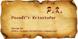 Pozsár Krisztofer névjegykártya